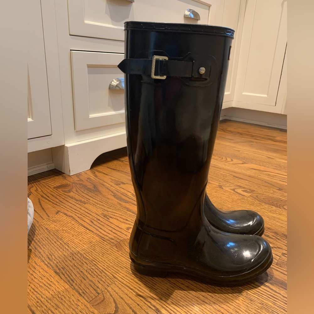 Hunter Original Tall Navy Gloss Women’s Wellington Boot - Picture 4 of 5